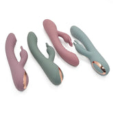 10 Frequency Double Vibration & 5 Speed Slapping Rabbit Vibrator Dildo G Spot Clitoris Stimulator