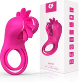 Rotating Vibration Magic Tongue Lock Ring for Couples Sexual Pleasure Masturbation Clitoral Stimulation