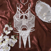 Fishnet Erotic Lingerie Ultra Sexy Crotchless Daring Erotic Costume Mesh Transparent Bra Outfits Cosplay Lingerie