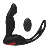 Silicone Prostate Stimulator with Ring Plug 9 Vibration Modes and Remote Control Vibrators for Massages