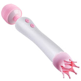 Rechargeable Big Head Fairy Wand Body Massager Heating G Spot Clitoris Stimulator Tongue Licking Sucking Vibrator for Woman