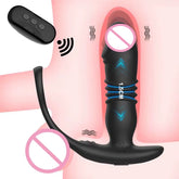 Remote Control Telescopic Butt Plug with Cock Ring Penis Delay Ejaculation Prostate Massage Vibrating Dlido Male Anal Vibrator