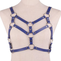 Seksfun Women's Adjustable PU Leather Chest Harness - Punk Goth Bondage Lingerie with Bra and Fetish Design
