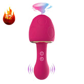 Mushroom Head Dildo Sex Vibration Toys Heating Licking Sucking Nipple Clitoris Stimulator Orgasm Mushrooms Vibrator for Women