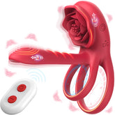 9 Frequency Internal and External Double Vibration Clitoral Stimulator Sex Toy Vibrating Cock Ring Silicone Stretchy Testicle Ring