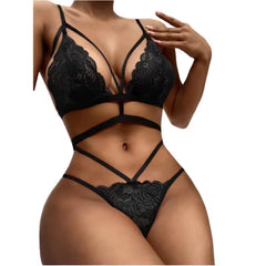 Factory Wholesale Bulk Valentines Day Lingerie Vendor Nighty Sexy 2 Piece Lace Women Lingerie Set