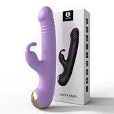 Rabbit Style Silicone Vibrator with Thrusting Vibration Massage Feature for Girl