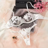 Wholesale Women Three Point Sexy Lingerie Embroidered Costume Erotic Floral Underwear Bra Lingerie Sexy Underwear Bra Set