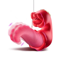 4 in 1 Tongue Thrusting Vibrators Dildo Rose Sex Toy Clitoral Stimulator G Spot Strong Swing Tongue Vibrator Women Adult Sex Toy