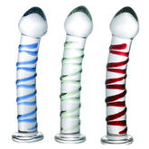 Wholesale Transparent Female Backyard Beaded Anal G Spot Masturbation Toys Mushroom Head Double Glass Dildo for Adults