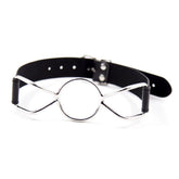 Butterfly Metal Ring Mouth Opener Gag Leather Mouth Plug Sex Fetish BDSM Oral Sex - Sizes S/M/L