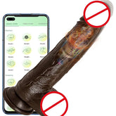4 in 1 App Control Thrusting Realistic Dildo 10 Modes Telescopic Rotation Dildo Vibrator Adult Sex Toys for Women 12 Inch strap on