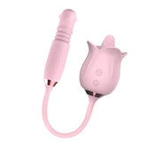 New Rose Vibrator with Tongue Licking and Bead Rotating Thrusting Dildo Masturbator for Female Vibrating Vaginas G-Spot Massage