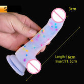 Pudding Transparent Soft Penis Flirting Adult Sex Toy Female Masturbation Strong Suction up Jelly Dildo