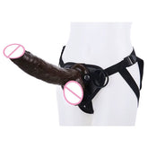 Black Realistic Silicone Soft Large Wearable Strap on Dildos for Men Women12 Inch with Belt