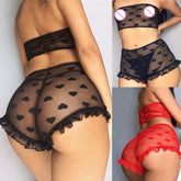 3 Color Transparent Sexy Lingerie Set Lace Nightwear Ruffle Lingerie Set