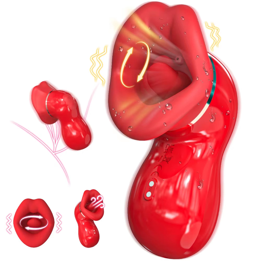 Wholesale Tongue Licking Strong Sucking Vibrator 9 Frequency Clitoral Stimulator Adult Sex Toy Vibrators for Women