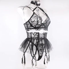 Factory Outlet Mesh Sheer Valentines Lingerie Sexy Embroidered Sexy Skirt Lingerie Women High Quality Ladies Sexy Underwear Sets