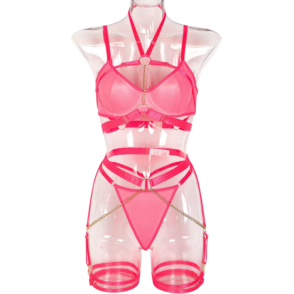 Elegant 3-Piece Women's Lingerie Set for Nighttime Elegance and Dance Parties