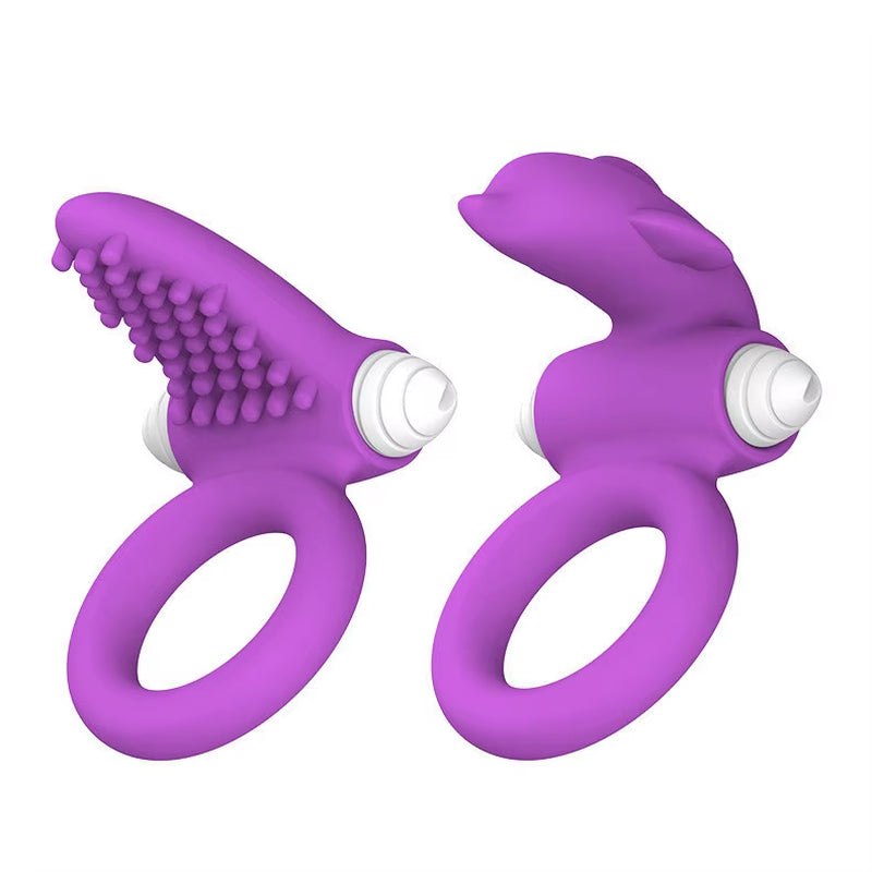 Dolphin Sex Delay Rings with Clitoral Stimulation G Spot Clit Licking Tongue Vibrating Cock Ring for male and Couples