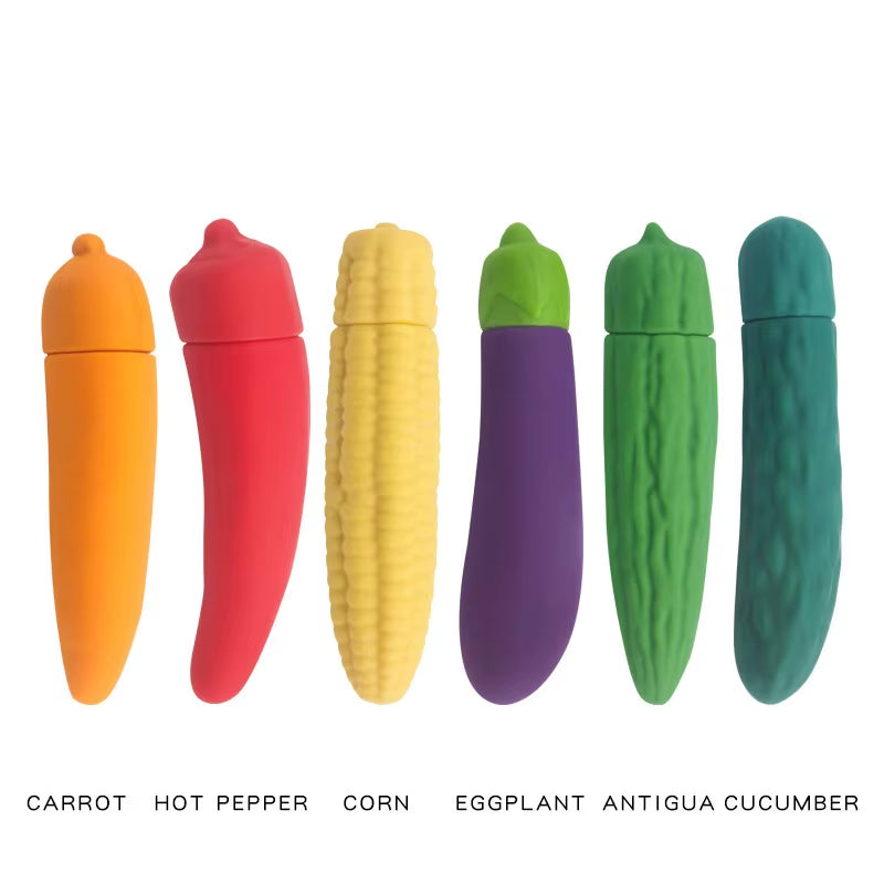 Battery Operated Vibrator Massager Mini AV Wand Vibrating Dildo Eggplant Sex Toy Fruit Vegetables Vibrator Masturbation Women