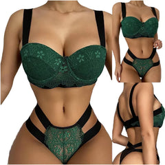 Momesh Women'S Luxury Polyester Lace Lingerie Wholesale Bra and Thongs Two Piece Set Sexy with Medium Control
