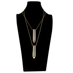 Golden Bullet Vibrator with String Dildo Face Massager Necklace Packaging Gift Mini Secret Sex Toy for Lady Luxury 