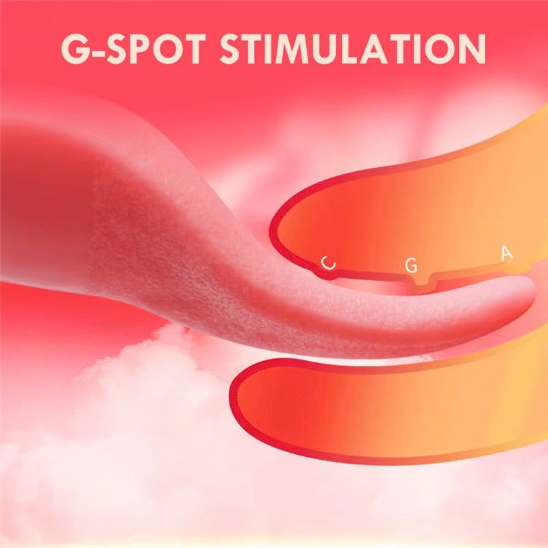 Clit Licking Vibrador with G Spot Stimulator Vaginal Insert Sex Toy Portable Realistic Heating Big Tongue Vibrator for Females