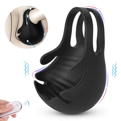 Men Penile Sperm Locking Ring Sex Toy Couple Resonance Scrotum Massage Scrotum Cover