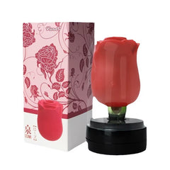 2021 Hot Sales Yellow Red Black Double Sided Rose Shape Sex Toys Clitoral Tongue Licking Sucking Rose Vibrator for Women