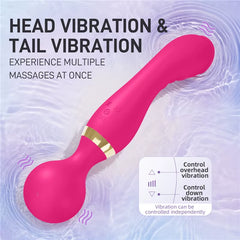 Magic Dual Head Motor Double-Ended Dildo Vibrating Vibrator Multi Speed Lesbian Japanese Body Massage Wand Vibrator Masturbation