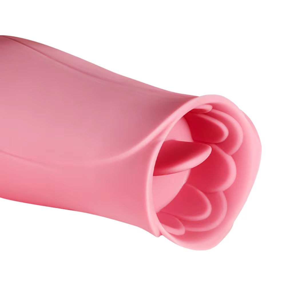 Women Massage Private Silicone Clitoral Tongue Pink Flower Vibrator 