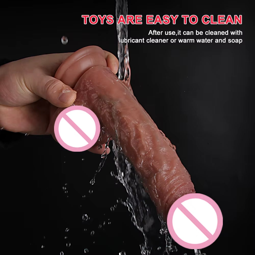 Remote Control Realistic Dildo Silicone Penis Thrusting 8.6 Inches