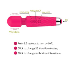 Handheld Personal Vibrator Sex Toy Wand Massager G Spot Vibration Silicone Adult AV Wand Vibrator Dildo Sex Toy