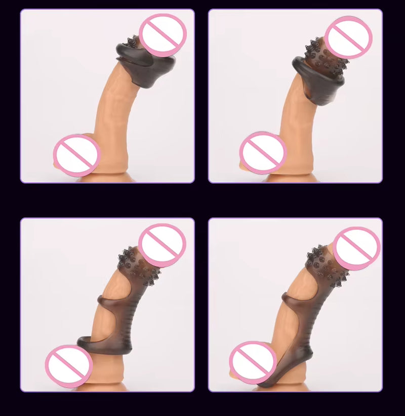 Soft TPE Time Delay Ejaculation Sex Toys Male Foreskin Cock Ring Sleeve Penis Ring for Couple Men