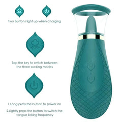 Hot Selling Powerful Rechargeable Oral Sex Toys for Women Clitoral Licking Tongue Vibrator with Nipple Stimulator for Orgasm