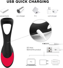 Silicone Prostate Stimulator with Ring Plug 9 Vibration Modes and Remote Control Vibrators for Massages