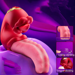 4 in 1 Tongue Thrusting Vibrators Dildo Rose Sex Toy Clitoral Stimulator G Spot Strong Swing Tongue Vibrator Women Adult Sex Toy