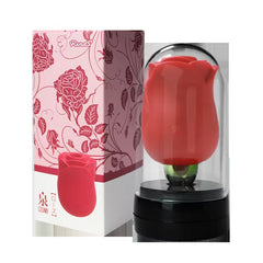 2021 Hot Sales Yellow Red Black Double Sided Rose Shape Sex Toys Clitoral Tongue Licking Sucking Rose Vibrator for Women