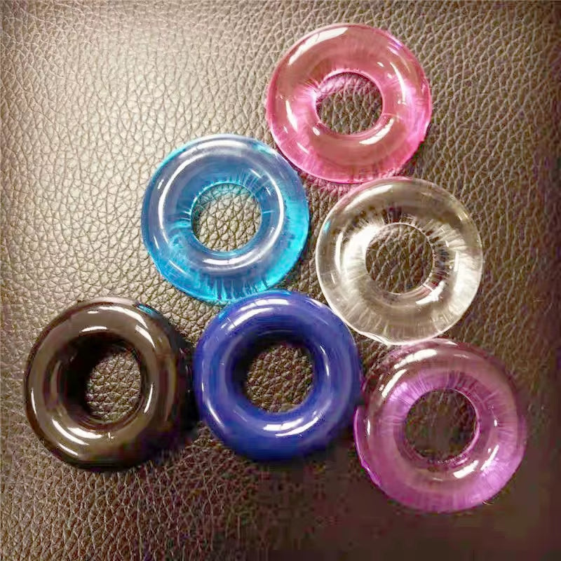 Colorful Soft Elastic Delay Ejaculation Stay Long Hard Adult Sex Penis Ring Toy Men Pleasure Cock Ring