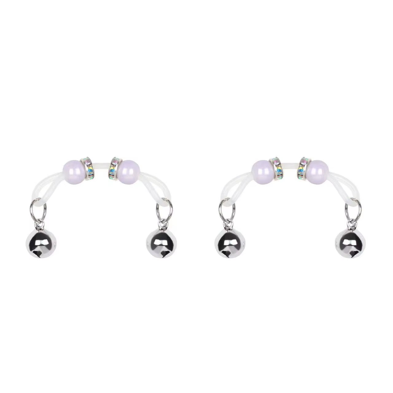BDSM Sex Toy Bell Nipple Clip Accessories New Acrylic Rubber Ring Pendant Nipple Ring Women SM Toys
