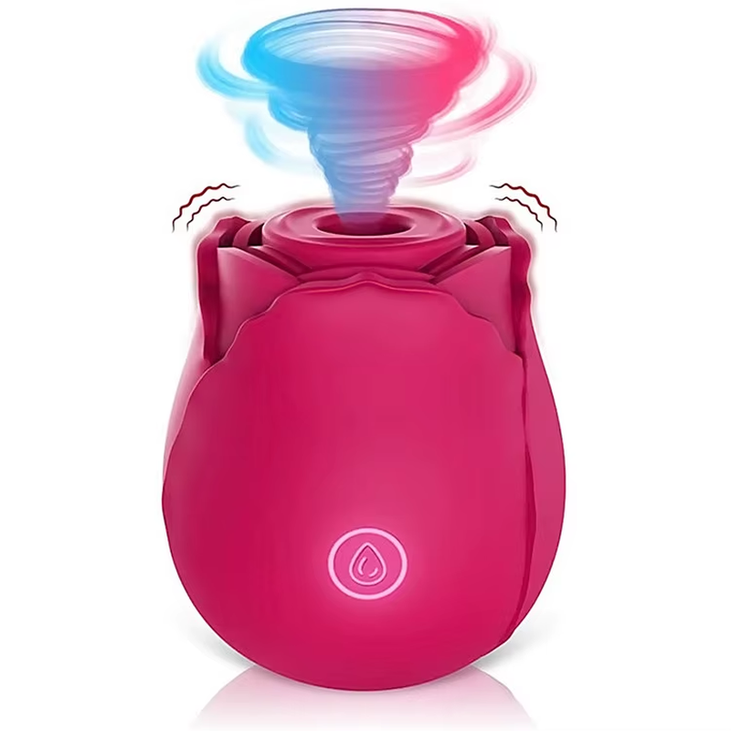Rose Vibrator with 9 Sucking & Vibrating Nipples Clit Massager Mini the Rose Sex Toy
