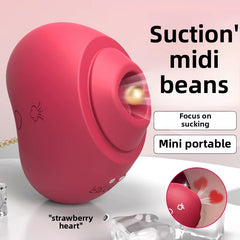USB Powered Mini Strawberry Heart Vibrator for Women 10-Speed G-Spot Gadget Dildo Type Licking Sex Toy
