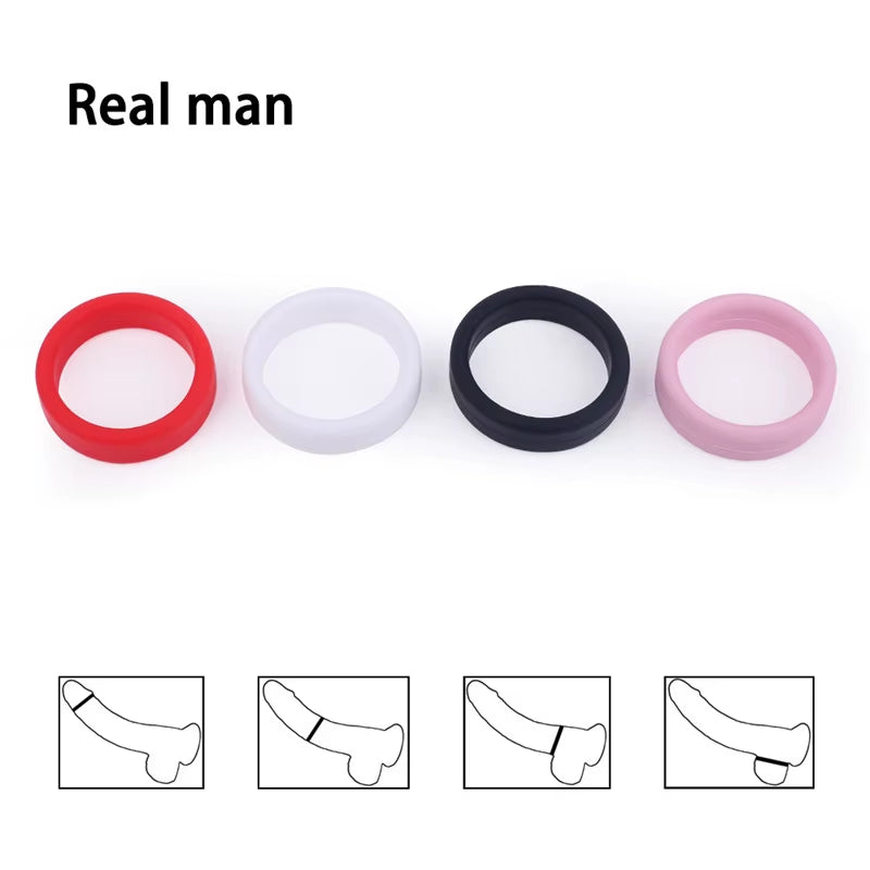 O-Shaped Juguete Sexual Para Hombre Cock Ring Long Lasting Delay Premature Ejaculation Silicone Thick Male Delay Penis Ring