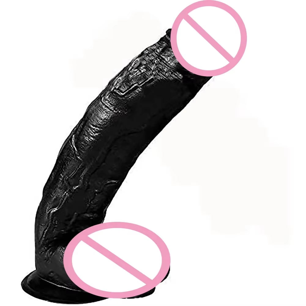 Silicone 27Cm 30Cm Big Cock Sex Dildo Toy Realistic Black Dildos for Men Women 12 Inch