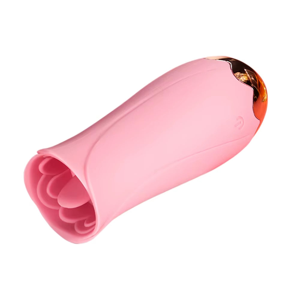 Women Massage Private Silicone Clitoral Tongue Pink Flower Vibrator 