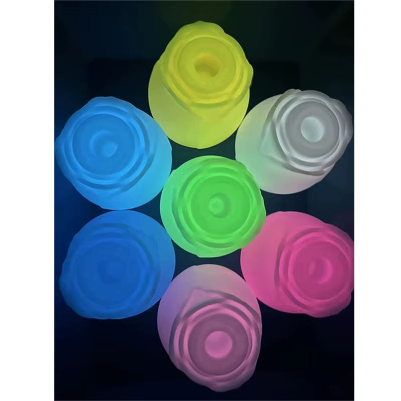 Glowing Rose Vibrator for Women Wholesale Hot Selling Mini Rose Clitoral Sucking Vibrator Glow in the Dark Rose Sex Toy