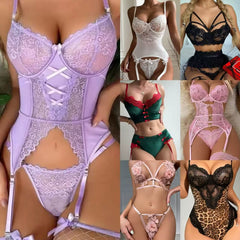 Wholesale 2 Pieces Lingerie Set Lace Sexy Erotic Vendors Underwear Panties Women Sexy Lingerie Sexy Femme Stock Clothing