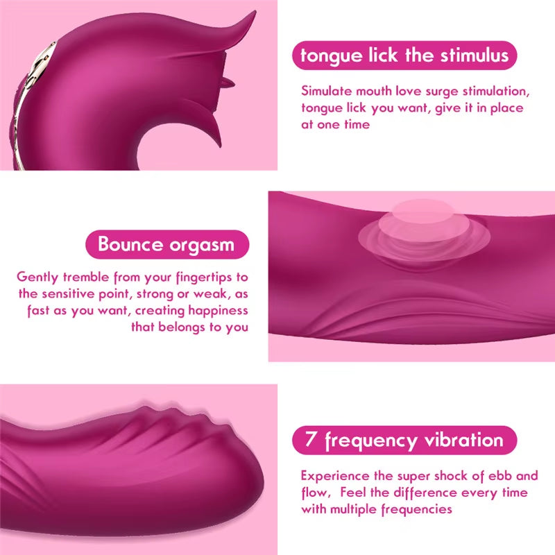 Oral Sucking and Slaping Clitoral Stimulation G Spot Female Masturbation Dildo Adult Sex Toy Licking Vibrating Tongue 