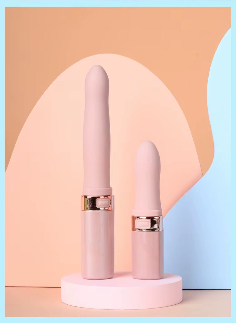 Rechargeable Hidden Discreet G Spot Clitoral Stimulation Pink Mini Lipstick Vibrator Wand Massage for Women Sex Toy